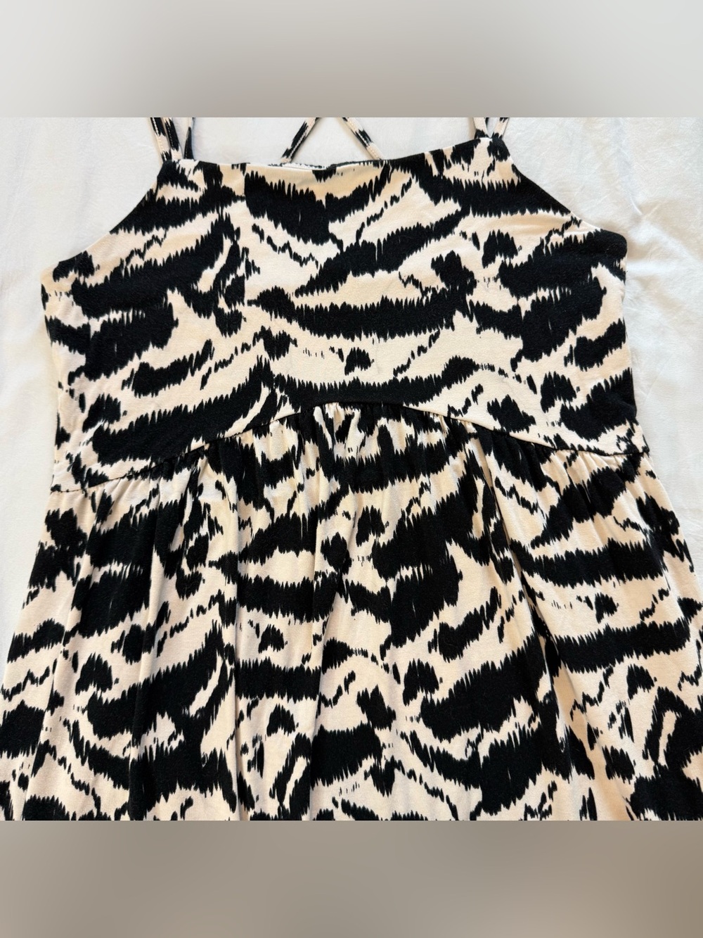 Old Navy Black and Cream Animal-Print Tank, Size M - Picture 5 of 7